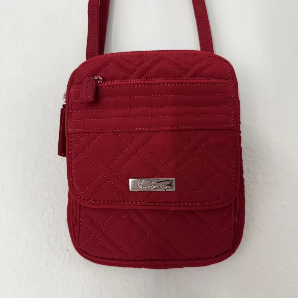 Vera Bradley Mini Hipster Purse Quilted Canyon Red Crossbody Shoulder Bag
